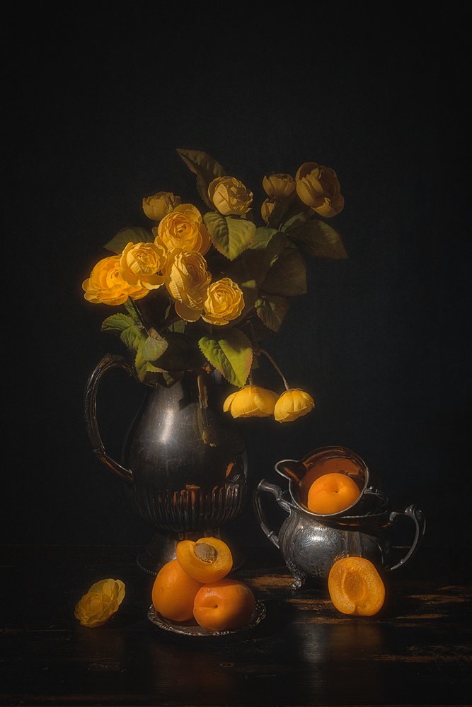 Gouden rozen en abrikozen door Lydia Jacobs