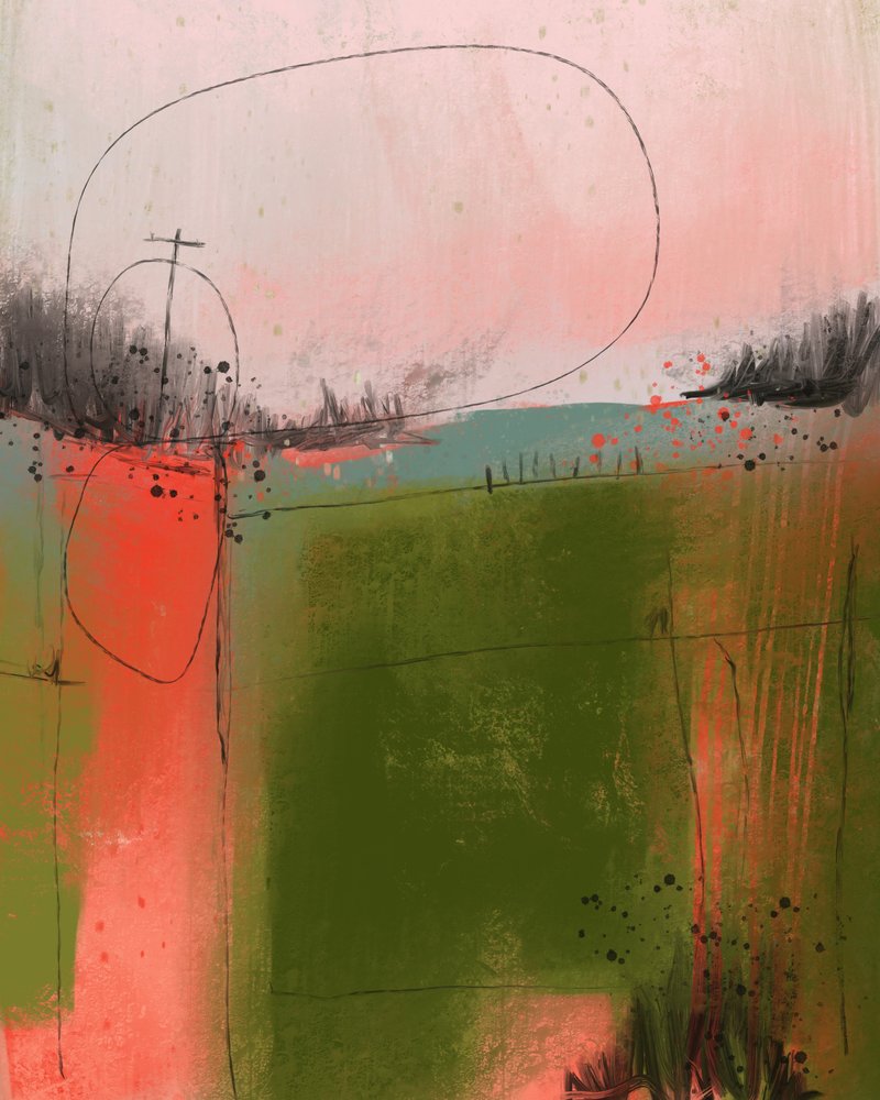 Abstract: Landschap op het platteland door MANSI SAXENA