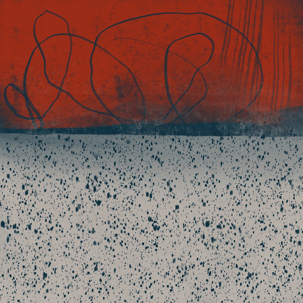 Dynamisch rood abstract door MANSI SAXENA
