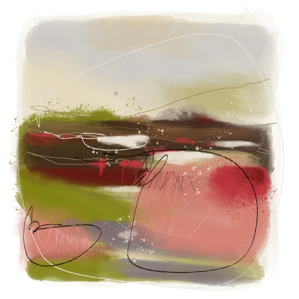 Levendig abstract landschap door MANSI SAXENA
