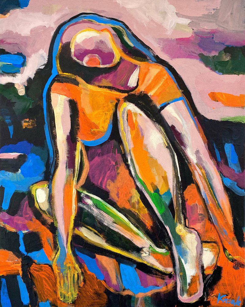 Kleurrijke abstracte vrouw door Magdalena  Krzak