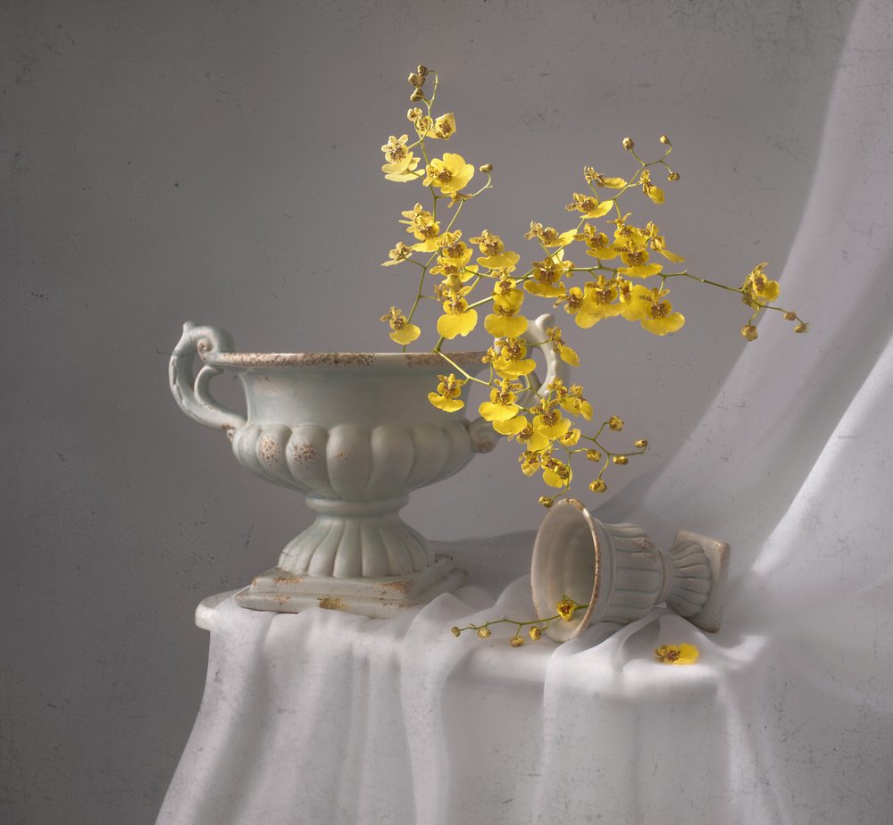 Stilleven met gele orchidee door Margareth Perfoncio