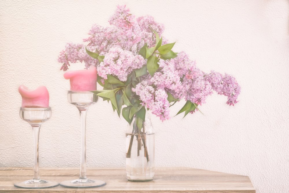 Sering- en roze kaarsen door Marie-anne Stas