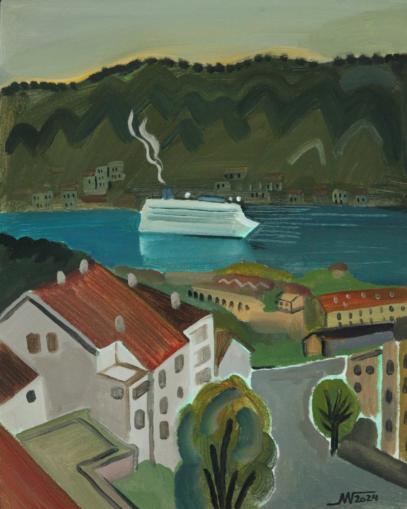 Kust- en havencruiseschip door Marina Gorkaeva