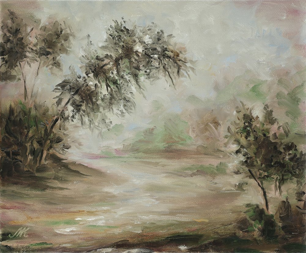 Sereen mistig landschap door Marina Kozyr