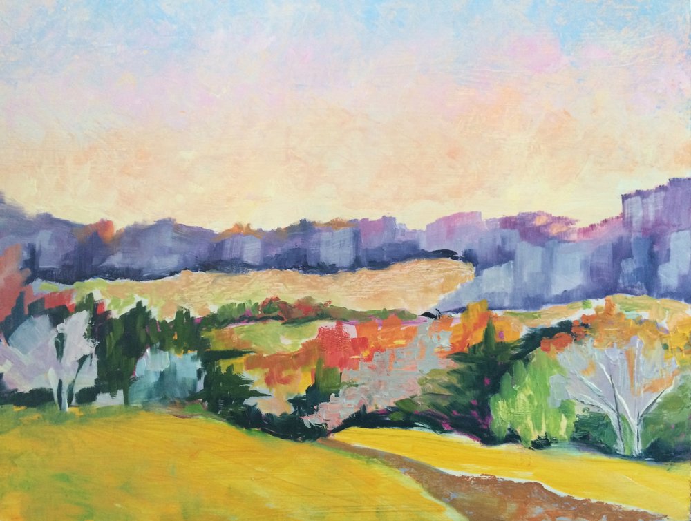 Kleurrijk herfstlandschap door Maxine Shore