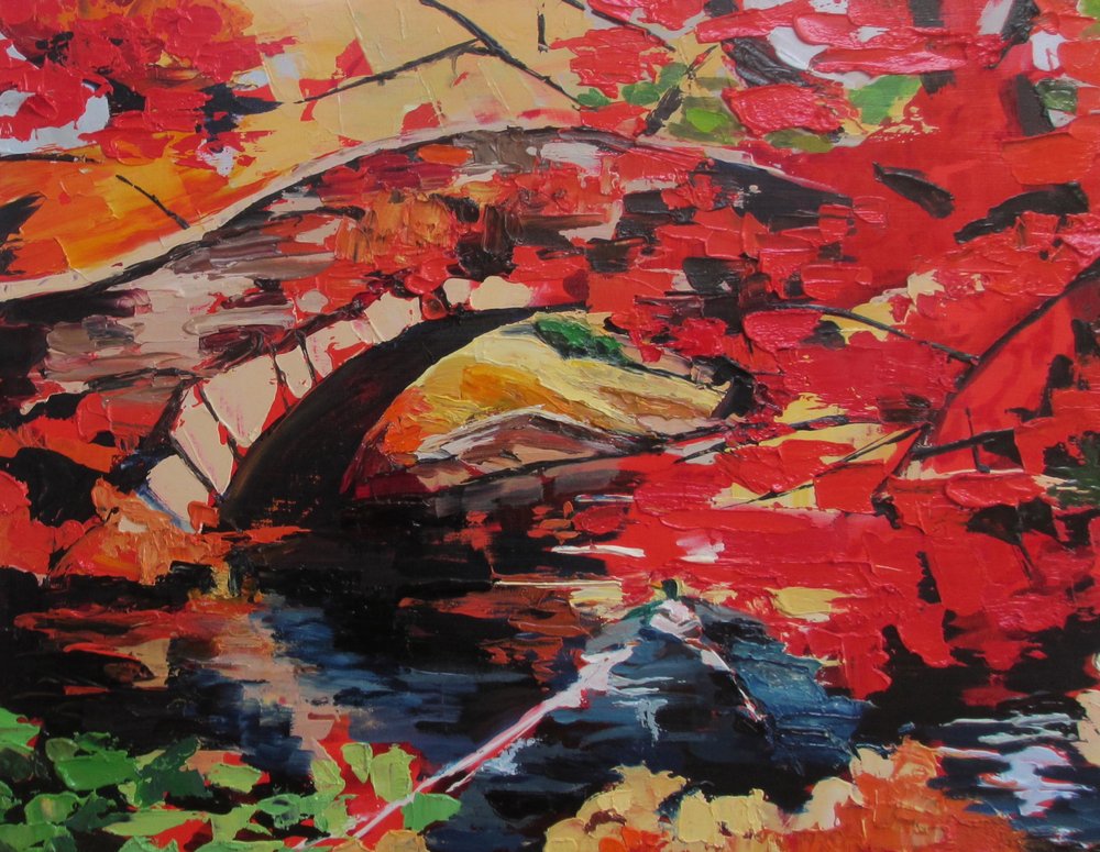 Vurige Herfstbrug door Maxine Shore