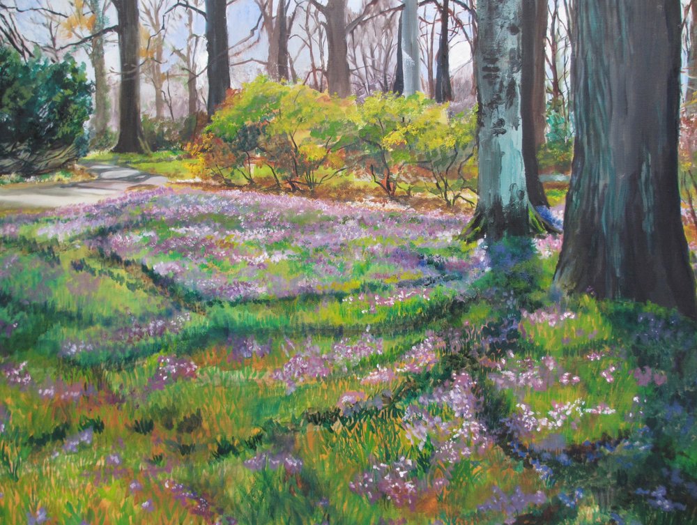Lentebloemenpad in het park door Maxine Shore