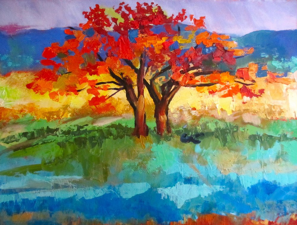 Kleurrijke herfstbomen door Maxine Shore