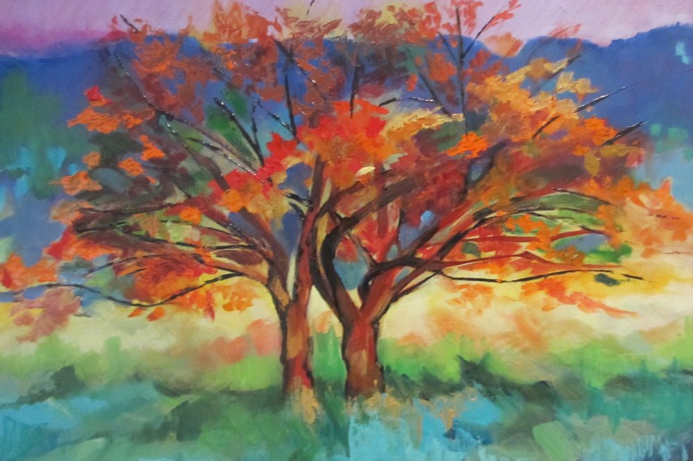 Kleurrijke herfstbomen door Maxine Shore
