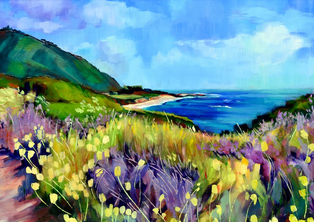 Kleurrijke wilde bloemen aan de kust door Maxine Shore