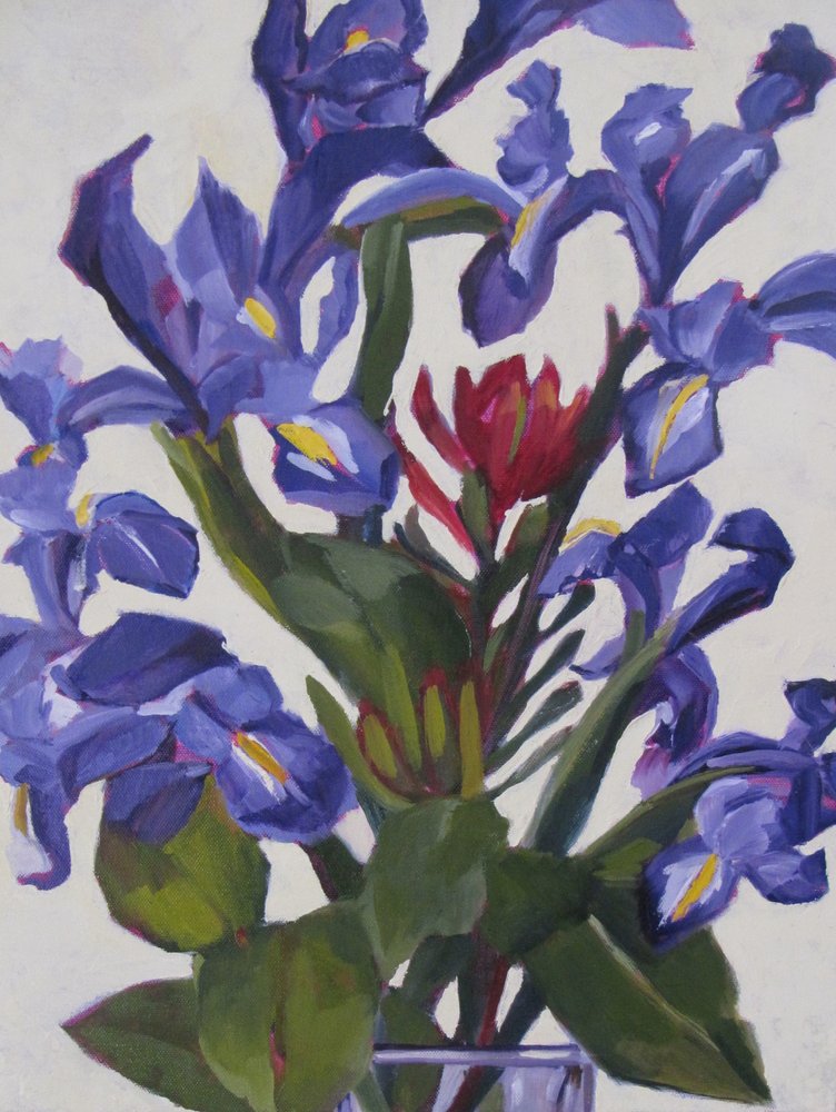 Kleurrijk irisbouquet door Maxine Shore