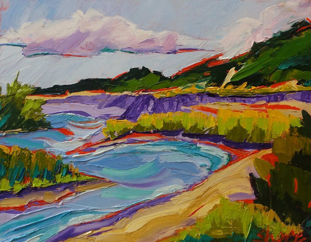 Levendig rivierlandschap door Maxine Shore