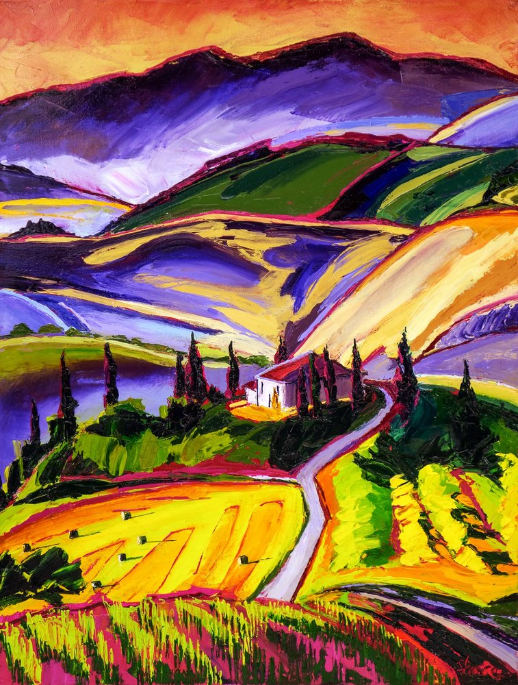 De levendige Toscaanse heuvels door Maxine Shore