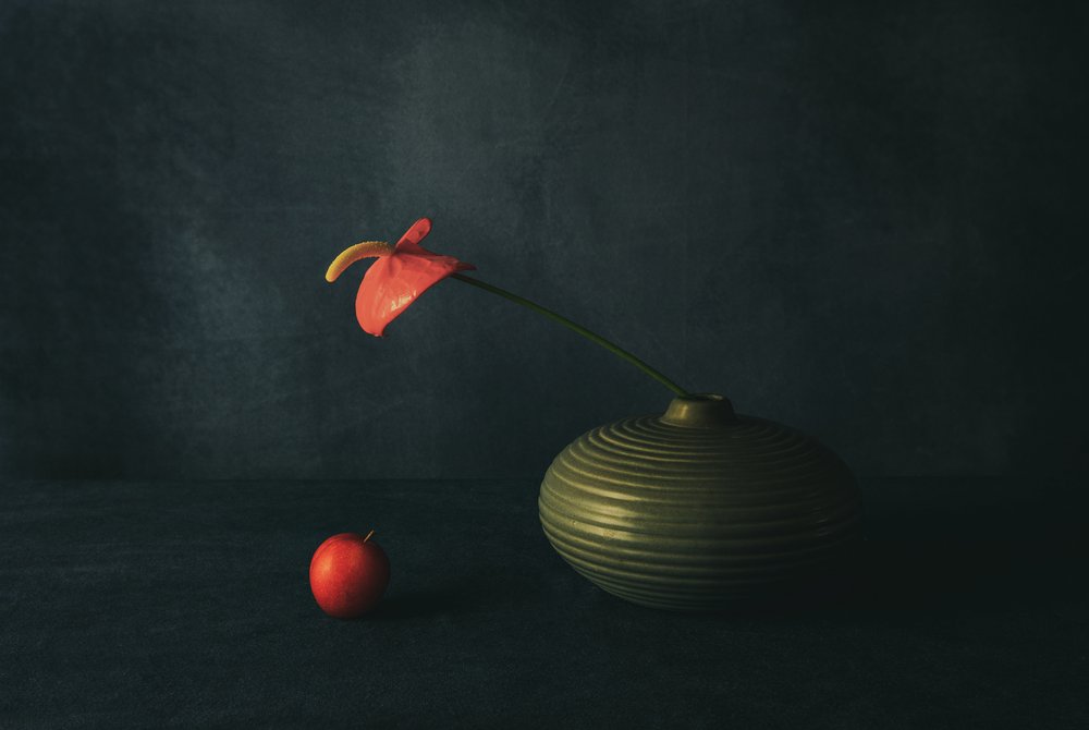 Stilleven met rode anthurium door May G