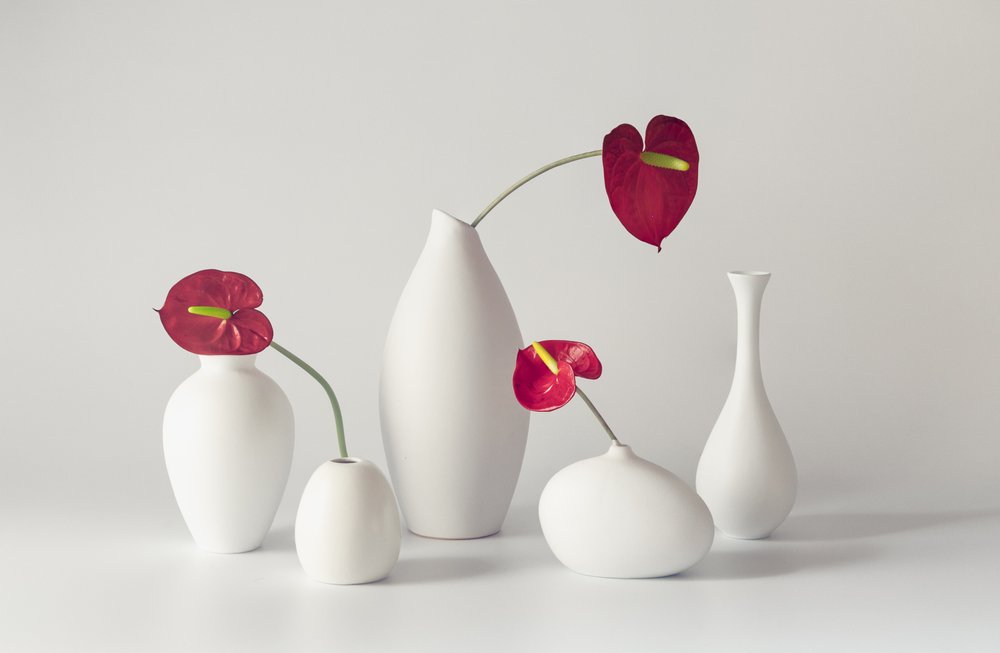 Rustgevend anthurium-boeket door May G