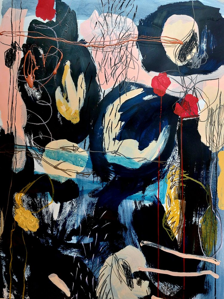 Donkere abstracte stroming door Monika Riethmueller