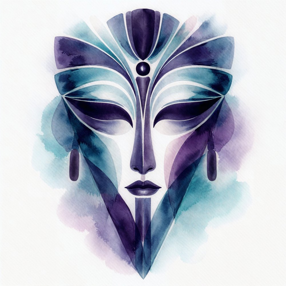 Raadselachtig abstract masker door Natalie Bruns