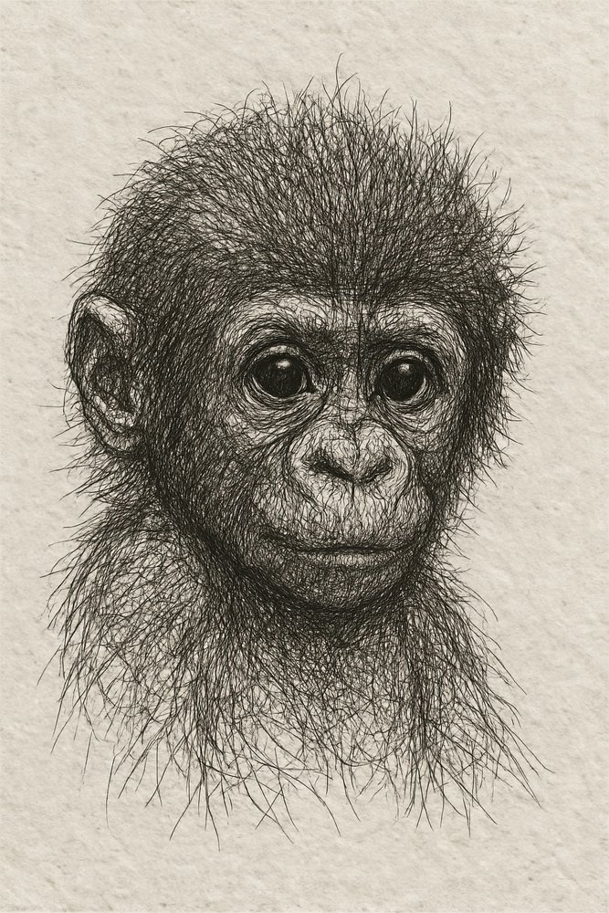Onschuldige chimpanseebaby door Natalie Bruns