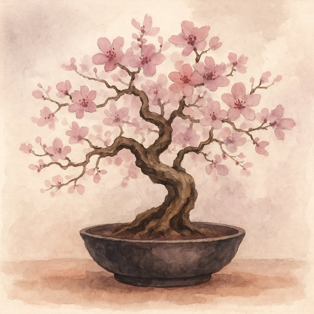 Roze kersenbonsai door Natalie Bruns