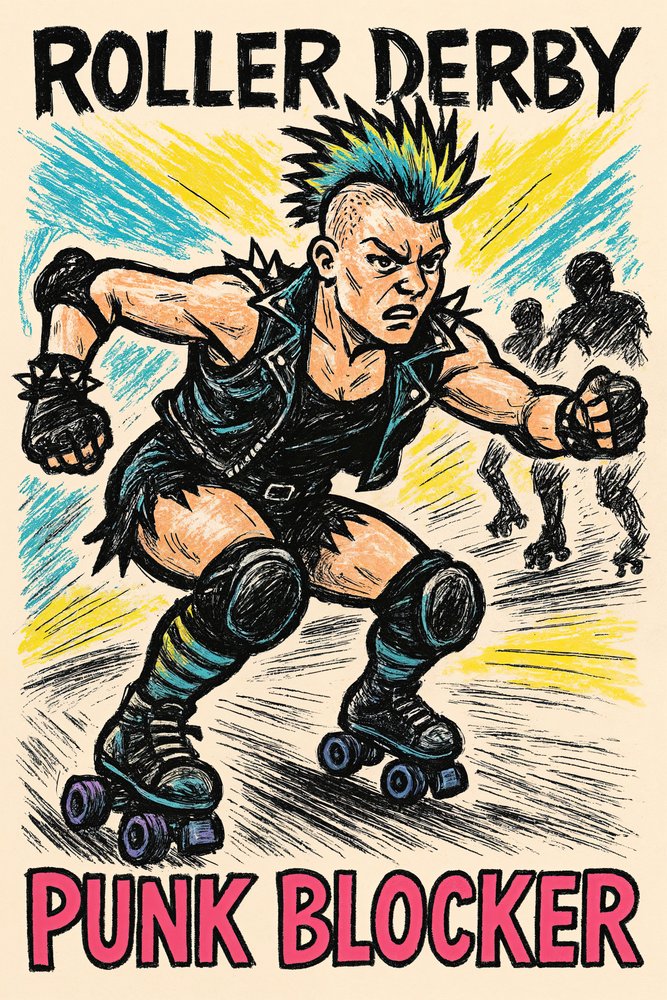 Roller Derby Punk Blocker door Natalie Bruns