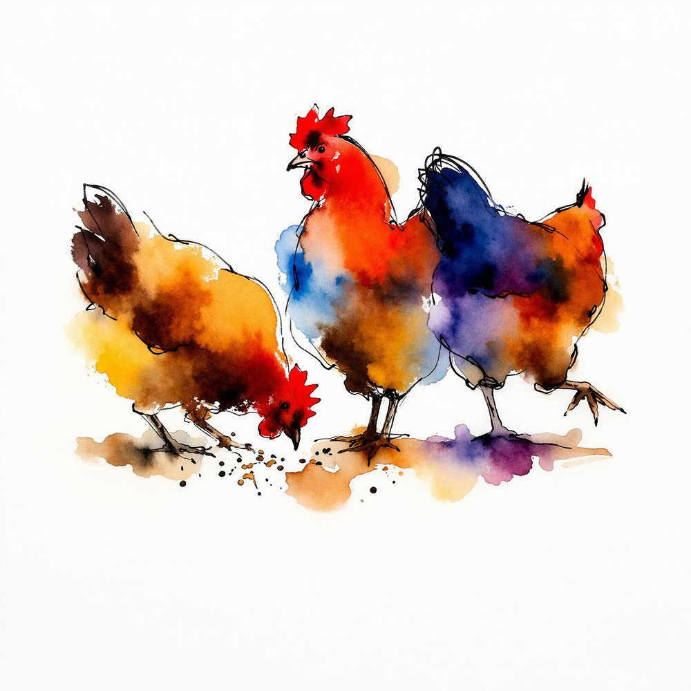 Levendige boerderijkippen door Natalie Bruns