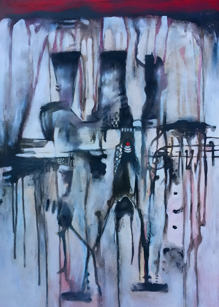 Abstracte figuren Red Dot door Nico Phooko