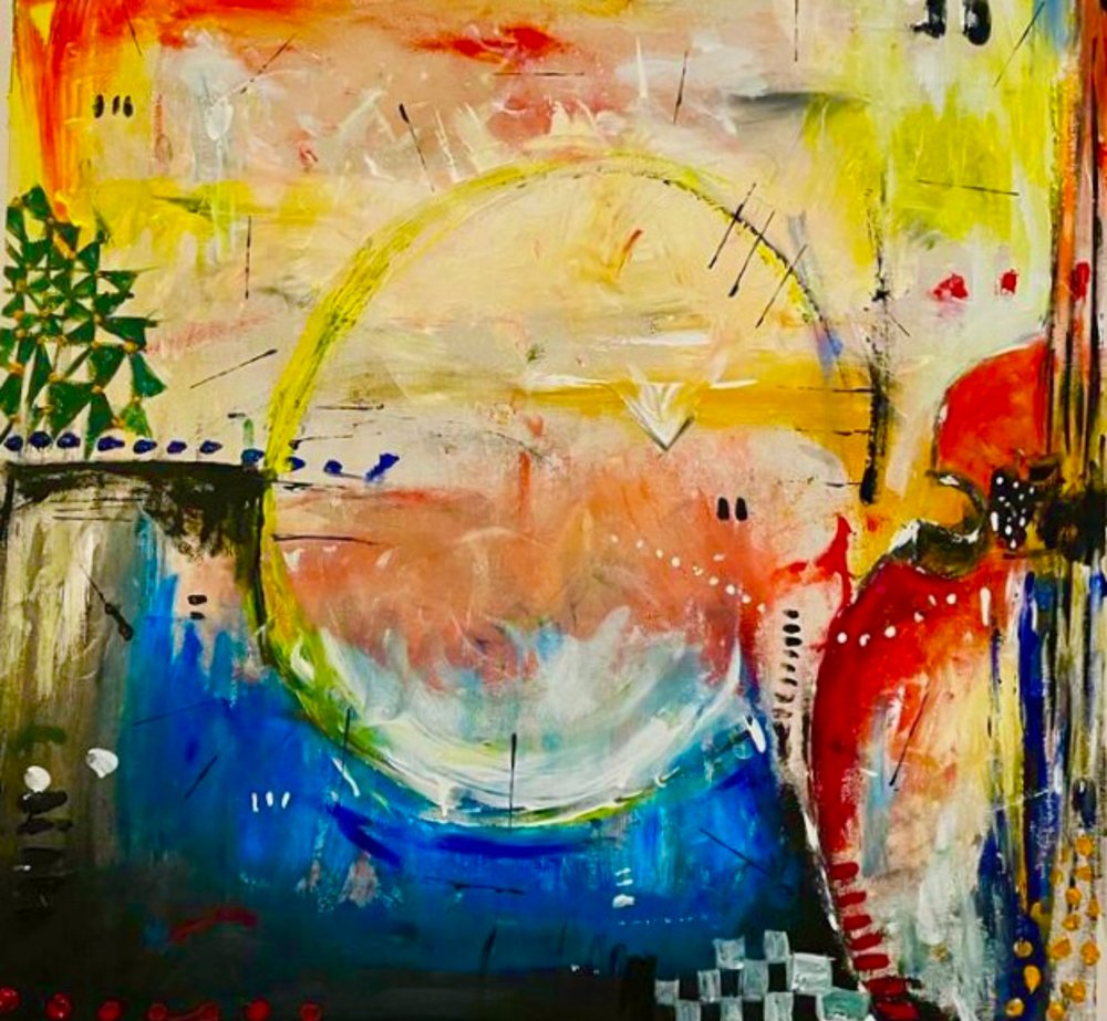 Levendige abstracte cirkel door Nico Phooko