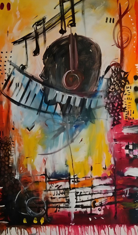 Levendige abstracte muziek door Nico Phooko