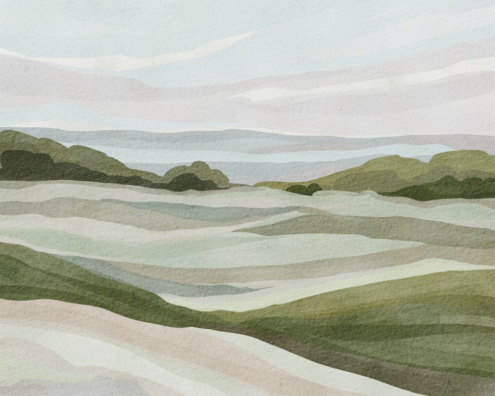 Glooiend pastelkleurig landschap door Nikita Jariwala