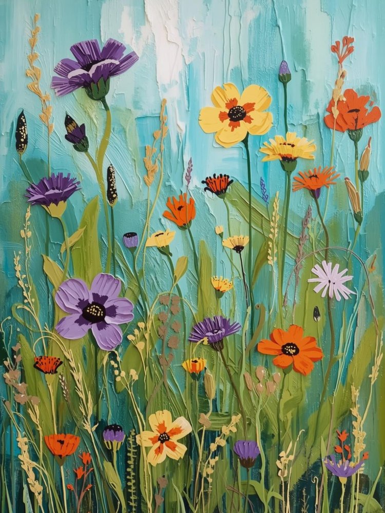Wilde bloemen met textuur door Ohkimiko