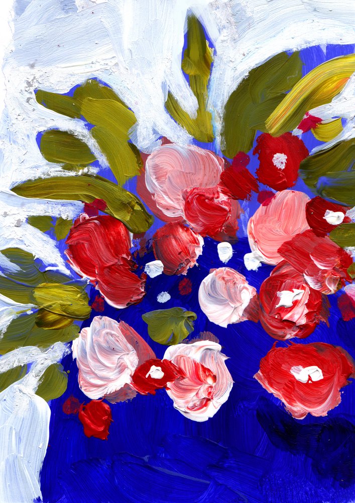 Levendige abstracte bloemen door Olga Skomorokhova