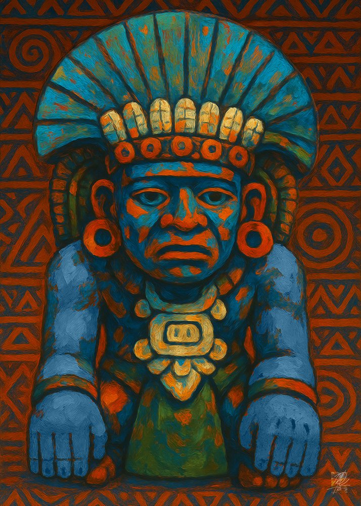 Oud Maya-beeld door Osvaldo Russo