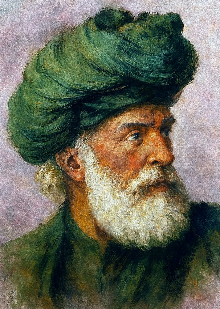 Man met een groene tulband door Osvaldo Russo