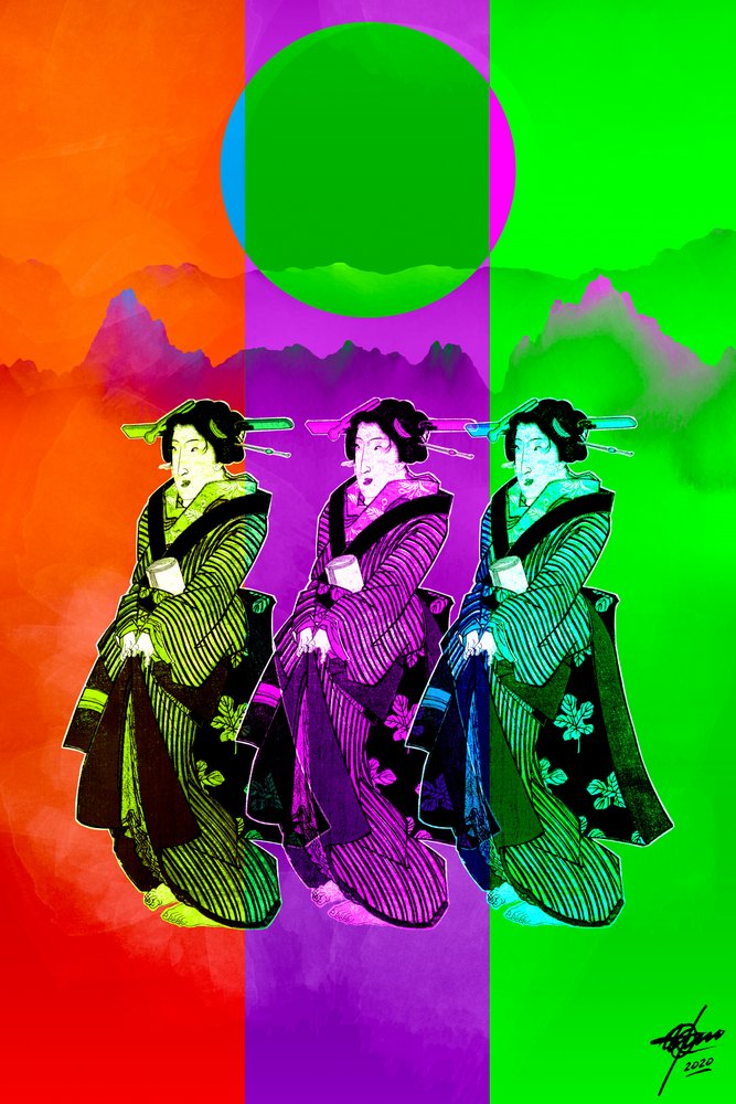 Pop Art Geisha Trio door Osvaldo Russo