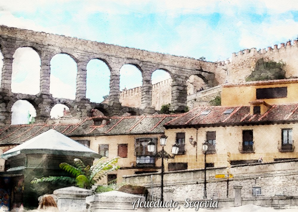 Het Romeinse aquaduct van Segovia door Osvaldo Russo