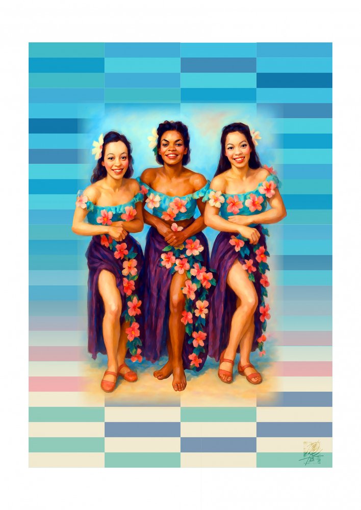 Lachende Hawaiiaanse dansers door Osvaldo Russo
