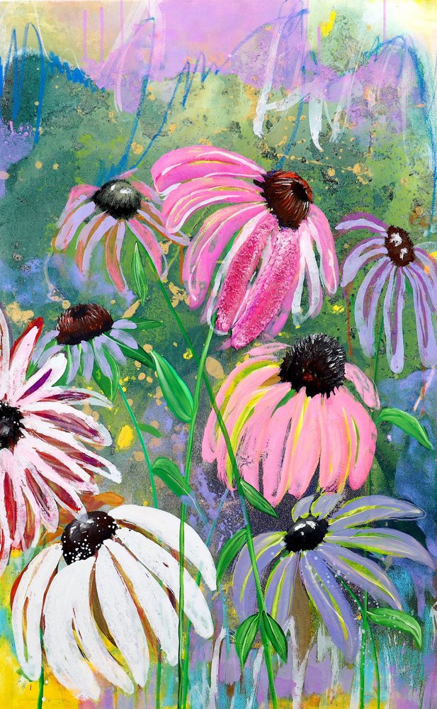 Kleurrijke zonnehoedentuin door Poonam Choudhary