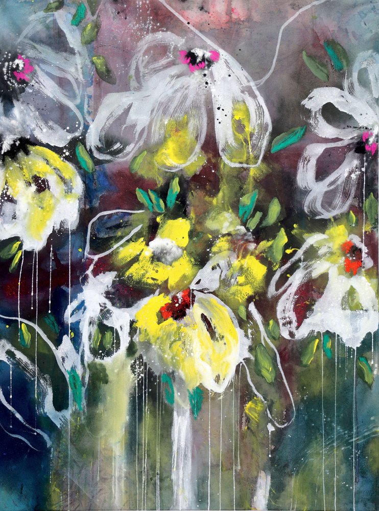 Levendige bloemenuitdrukking door Poonam Choudhary
