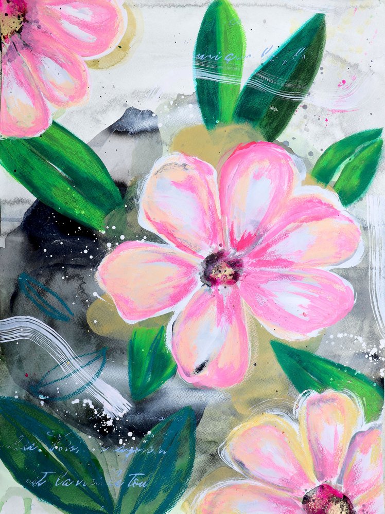 Levendige roze bloemen door Poonam Choudhary