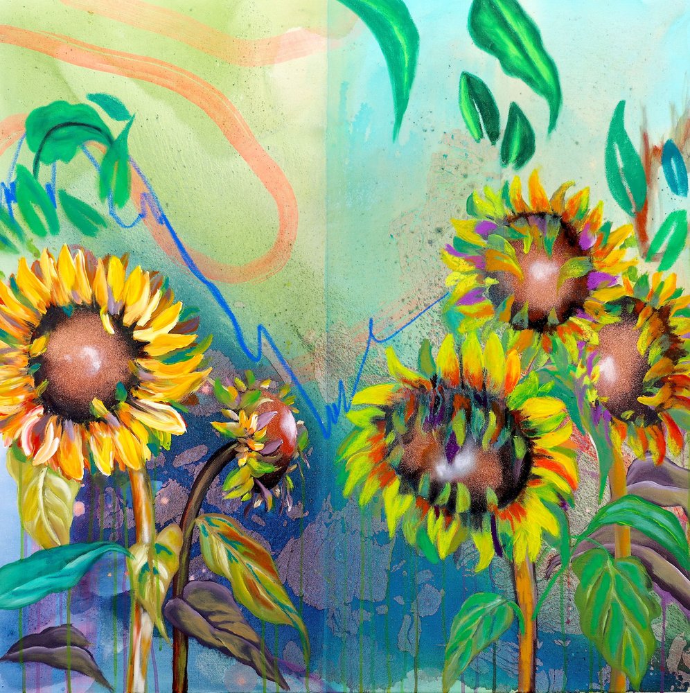 Levendige zonnebloemen in volle bloei door Poonam Choudhary
