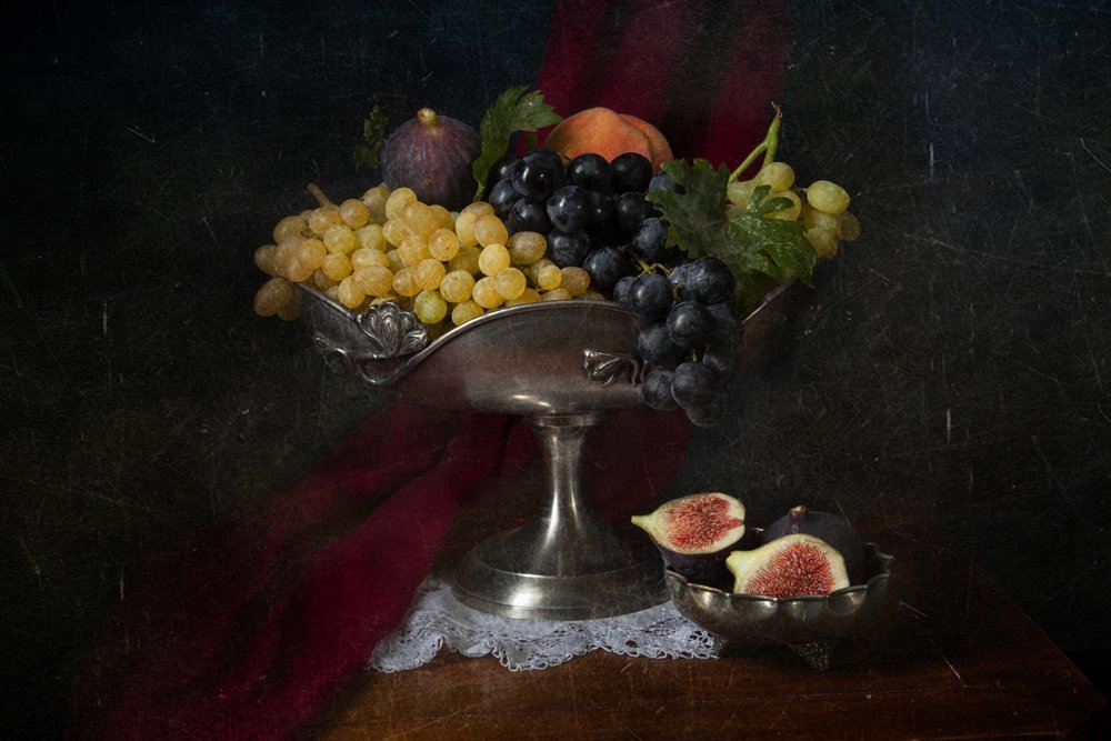 Vintage fruitstilleven door Ramiz Sahin