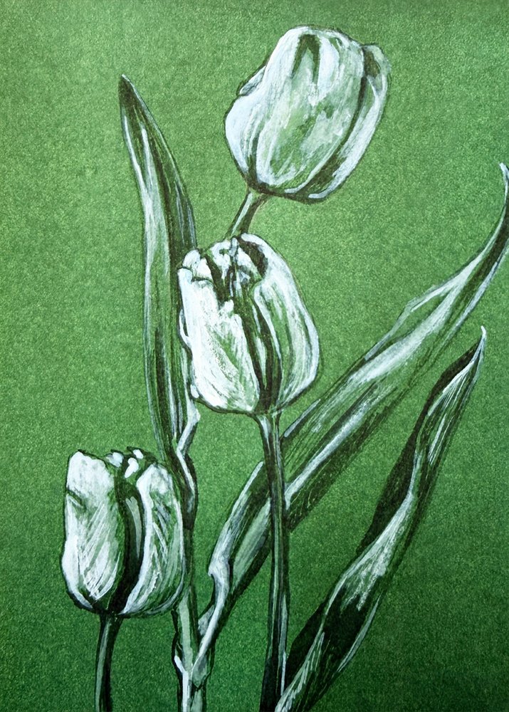 Frisse witte tulpen door Renee Machan Cottagecore Artist