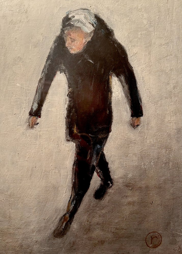 Eenzame figuur die loopt door Robert Thirtle