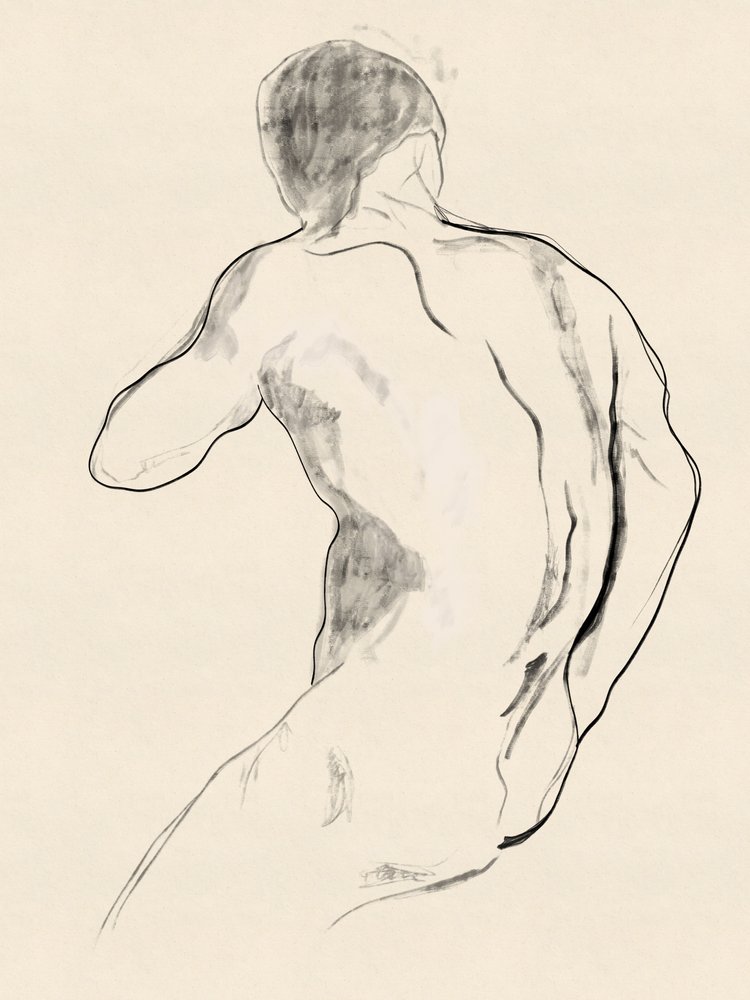 Krachtige mannelijke figuurstudie door Roberto Moro