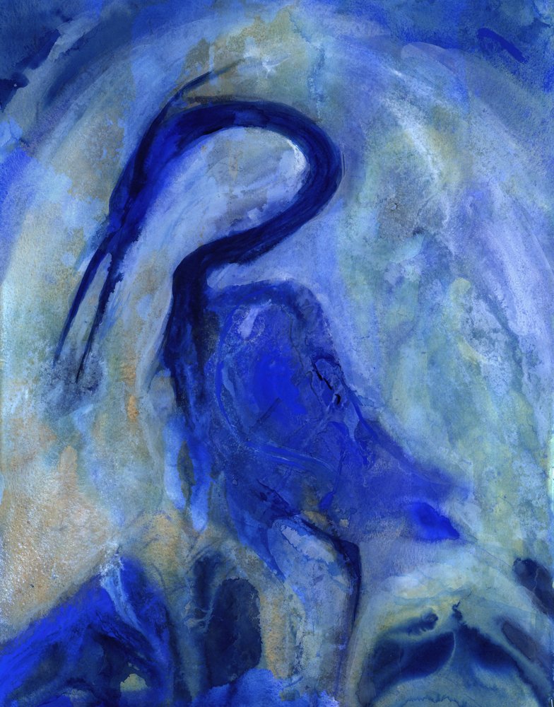 Abstracte blauwe reiger door RodMacIver
