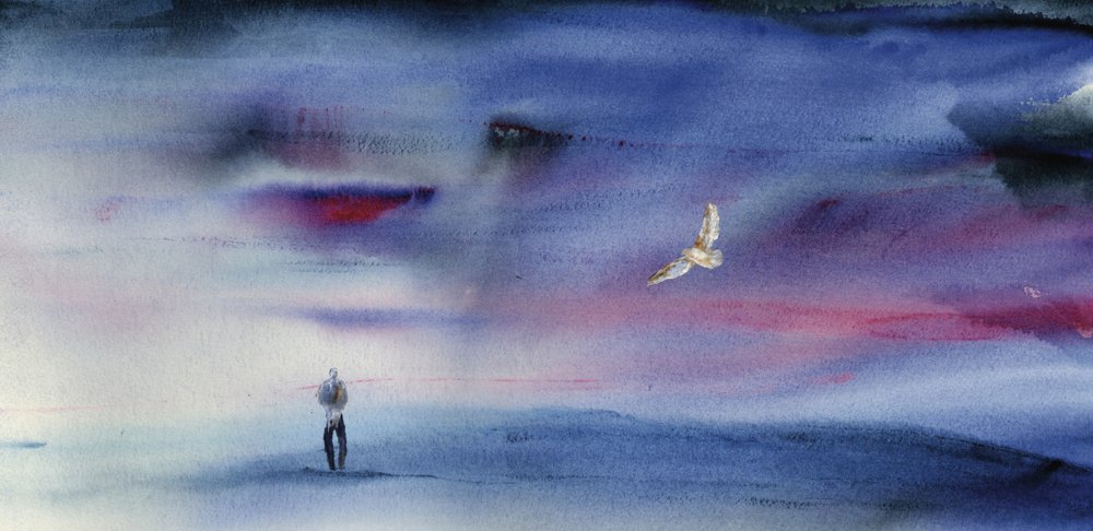Eenzame figuur: de vlucht van de uil door RodMacIver
