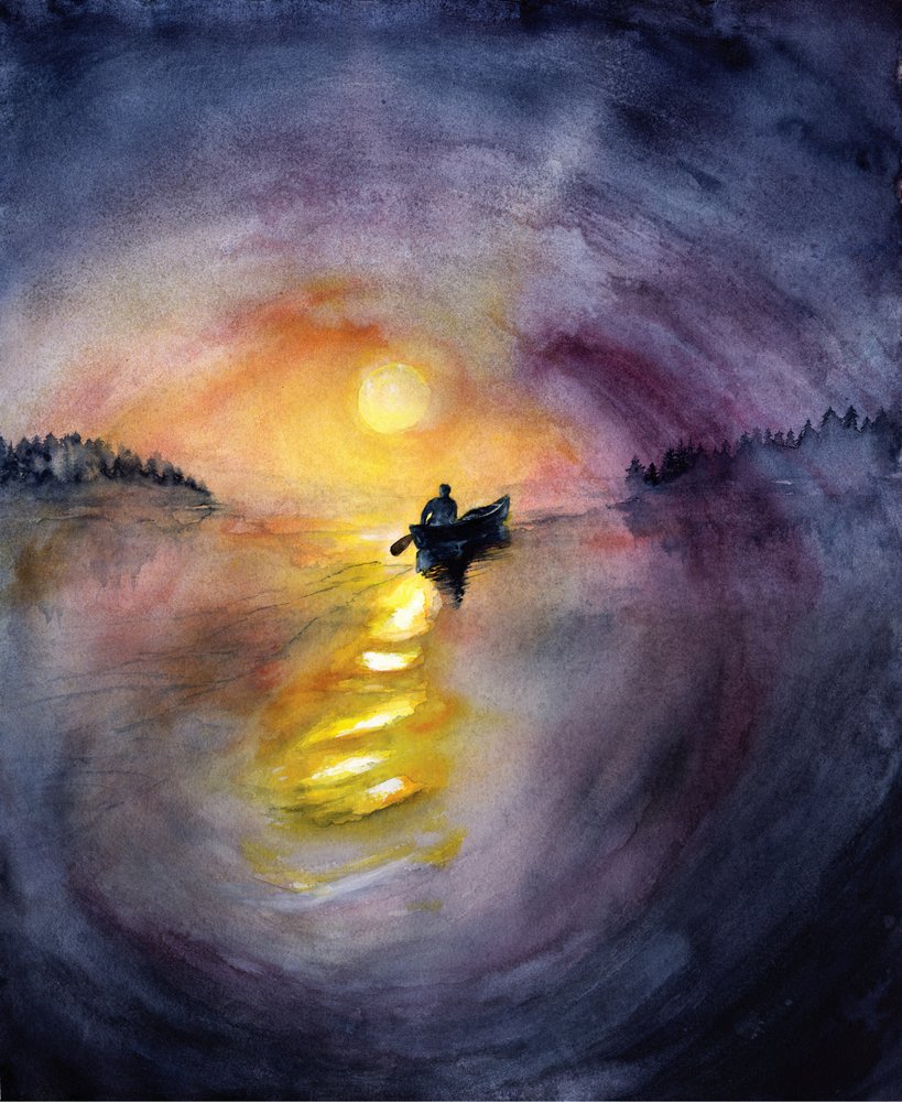 Het eenzame Sunset Lake door RodMacIver