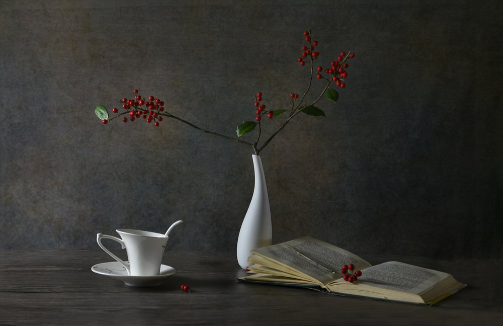 Gezellig leesstillleven door Rong Wei