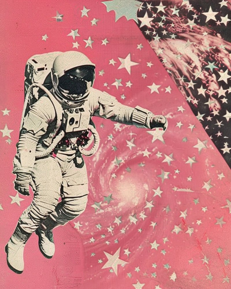 Roze Melkweg-astronaut door Samantha Hearn
